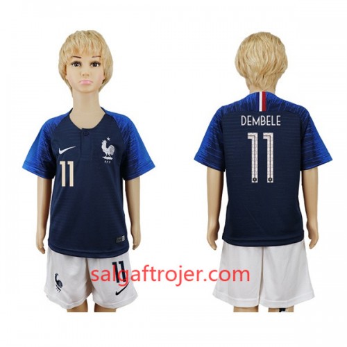 Frankrig Fodboldtrøjer Dembele 11 Børn Hjemmebanesæt VM 2018 Frankrig Fodboldtrøjer Dembele 11 Børn Hjemmebanesæt VM 2018